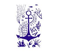 Letras: todo el mundo necesita vitamina del mar. Calcomanías de letras 50.4x83.4cm Fácil instalación Azul oscuro