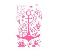 Letras: todo el mundo necesita vitamina del mar. Calcomanías de vinilo para murales y paredes 50.4x83.4cm Autoadhesivo Rosa