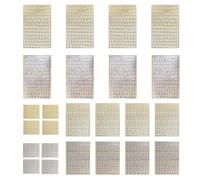 Letras y Números Autoadhesivos de Resina - 24 Hojas Pequeñas Pegatinas en Oro y Plata - Brillantes Para Arte de Uñas y Tarjetas de Felicitación