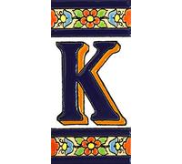 Letras y números con todo el abecedario, forma tus letreros en azulejo de cerámica policromada, pintados a mano en técnica cuerda seca. (Letra “K”)