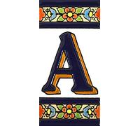 Letras y números con todo el abecedario, forma tus letreros en azulejo de cerámica policromada, pintados a mano en técnica cuerda seca. (Letra “A”)
