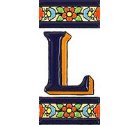 Letras y números con todo el abecedario, forma tus letreros en azulejo de cerámica policromada, pintados a mano en técnica cuerda seca. (Letra “L”)