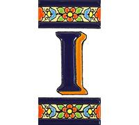 Letras y números con todo el abecedario, forma tus letreros en azulejo de cerámica policromada, pintados a mano en técnica cuerda seca. (Letra “I”)