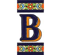 Letras y números con todo el abecedario, forma tus letreros en azulejo de cerámica policromada, pintados a mano en técnica cuerda seca. (Letra “B”)