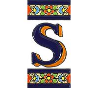 Letras y números con todo el abecedario, forma tus letreros en azulejo de cerámica policromada, pintados a mano en técnica cuerda seca. (Letra “S”)
