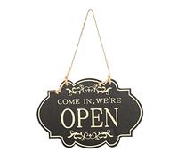 Letrero abierto cerrado, letreros madera doble cara abiertos y cerrados para negocios, entra, estamos abiertos/lo sentimos, estamos cerca, restaurante bar, decoración letrero