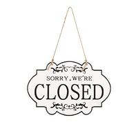 Letrero Abierto de Madera - Letrero de Doble Cara Abierto y Cerrado - Come in We Are Open/Sorry We Are Close Sign rústico informativo Tienda Restaurante Bar Reversible Vintage Letrero de Madera