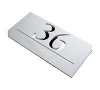 Letrero Acrílico 3D Flotante, Números De Casa Modernos, Nombre Dirección Calle Al Aire Libre, 1 Ud(White Silver,24x44cm)
