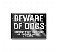 Letrero acrílico con texto en inglés "Beware Of Dogs Do Not Enter Without Owner", de larga duración, con cinta adhesiva fuerte y limpia en la parte posterior, 6 x 8 pulgadas