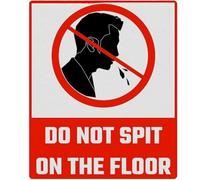 Letrero acrílico con texto en inglés "Do Not Spit on the Floor" (30 x 20 cm)