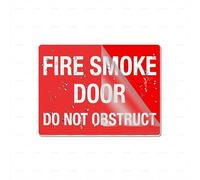 Letrero acrílico con texto en inglés "Fire Smoke Door Do Not Obstruct Green", de larga duración, con cinta adhesiva fuerte y limpia en la parte posterior, 6 x 8 pulgadas