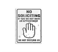 Letrero acrílico con texto en inglés "No Soliciting If You Do Not Have An Appointment Do Not Disturb Us", 15,2 x 20,3 cm, con símbolos autoadhesivos, para restaurantes, salones, hoteles, moteles