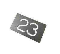 Letrero Acrílico Moderno for Números De Casa, Dirección Puerta, Calle, Letras 3D, Placas, Nombre Al Aire Libre, Placa Decorativa for El Hogar, 1 Uds(Grey and white,10x14cm)