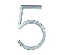 Letrero acrílico, Número de casa flotante de 125 mm for exteriores, de aleación de zinc plateado de 5 pulgadas, for puerta de apartamento, número del 0 al 9(5)