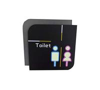 Letrero acrílico para la puerta del baño, Señal de número dirección pared acrílica luminosa doble cara Color personalizado 20cm x