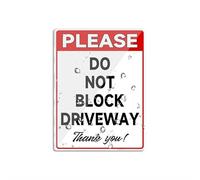 Letrero acrílico para pared con texto en inglés "Please Do Not Block Driveway", de larga duración, con cinta adhesiva de doble cara en la parte posterior, 6 x 8 pulgadas