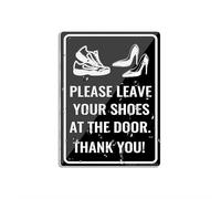 Letrero acrílico para pared, con texto en inglés "Please Leave Your Shoes At The Door", para decoración de habitación interior y exterior, para el hogar, oficina, trabajo, 6 x 8 pulgadas
