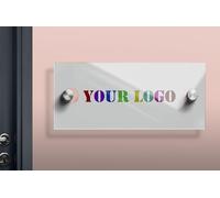 Letrero acrílico personalizable para puerta con mármol de Carrara y diseño de oro rosa sintético, perfecto para asistentes legales, oficinas y espacios profesionales (multicolor 1)