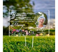 Letrero acrílico personalizado para patio con texto en inglés "To Loss Of Family You left Us Beautiful Memories You Love Is Still Our Guide", regalo de condolencias personalizado con foto para