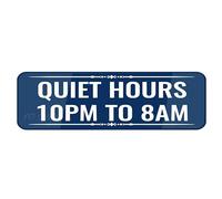 Letrero acrílico - Quiet Hours 10Pm To 8Am Sign autoadhesivo para puerta o pared, placa de diseño acrílico de alta calidad, 22,8 x 7,6 cm