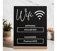 Letrero Acrílico Wifi Personalizado Con Base De Madera, Letrero Wifi Acrílico Negro Para El Hogar, Alquiler De Airbnb, Salones De Negocios Pequeños, Restaurantes, Bares, Hotel