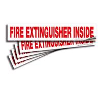 Letrero adhesivo interior para extintor de incendios, paquete de 4, 9 x 1,7 pulgadas, vinilo autoadhesivo premium laminado para mxima resistenci