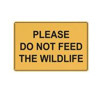 Letrero amarillo con texto en inglés «Please Do Not Feed The Wildlife Yellow» de 30,5 x 20,3 cm, reflectante, con protección UV, impermeable, resistente a la intemperie y a la decoloración, 4 agujeros