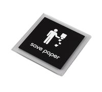 Letrero autoadhesivo para baño, Adhesivo de pared goma negra con el logo "Prohibido fumar en baño"(Save Paper)