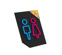 Letrero autoadhesivo para baño, Instrucciones for la instalación de adhesivos pared for inodoros en hoteles, restaurantes y tiendas públicas(Color 02)