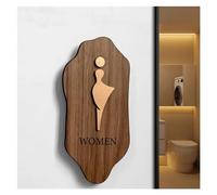 Letrero autoadhesivo para baño, Letrero de baño madera for hombres y mujeres, adhesivo pared for hotel, instrucciones(2,25x12cm)