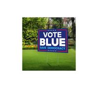 Letrero azul para jardνn SignPro Vote | Letrero ""Salva la democracia"" | Letreros de plαstico corrugado para exteriores, resistentes a la intemper