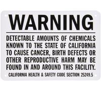 Letrero "California Prop 65 Warning" de SmartSign | Aluminio de 7 x 10 pulgadas
