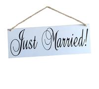 Letrero colgante de madera FENICAL RECI N CASADOS para boda