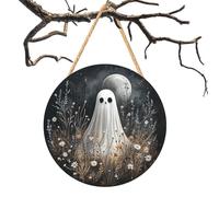 Letrero Colgante Para Puerta De Halloween - Letrero De Madera Halloween En 2D - Decoración De Pared Con Fantasmas Blancos Calabaza Casa Encantada Capitán Pirata Para Entrada Boda Gótica Porche