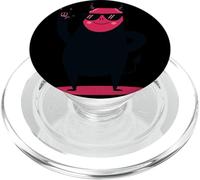 Letrero cómico Punk con Forma de Mano con la Mascota de Pink Devil Demon Rock PopSockets PopGrip para MagSafe