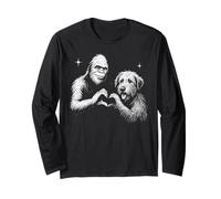 Letrero con Forma de corazón de Perro Lobo irlandés, Bigfoot, Sasquatch, Amante de los Perros Manga Larga