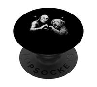 Letrero con Forma de corazón de Perro Lobo irlandés, Bigfoot, Sasquatch, Amante de los Perros PopSockets PopGrip Adhesivo