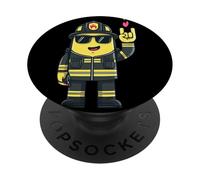 Letrero con Forma de Mano con Forma de Roca, diseño de la Mascota del Bombero, diseño de Fuego PopSockets PopGrip Adhesivo