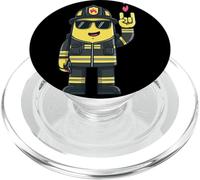 Letrero con Forma de Mano con Forma de Roca, diseño de la Mascota del Bombero, diseño de Fuego PopSockets PopGrip para MagSafe