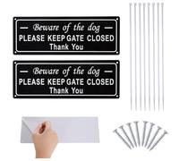 Letrero con texto en inglés "Beware of the Dog" con texto en inglés "Please Keep Gate Close", de aluminio, impermeable, con texto en inglés "Beware of the Dog", para puertas al aire libre, valla de
