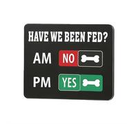 Letrero con texto en inglés "Have We Been Fed", suministros de recordatorio de alimentación de perros y gatos, imán recordatorio de alimentación de mascotas con deslizador AM PM, organizador acrílico