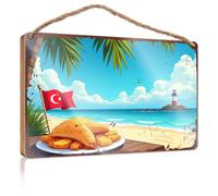 Letrero con texto en inglés "Hello Winter Delight On The Beach: A Coastal Feast With A View" para exteriores, para porche, decoración de oficina de otoño (15 x 28 cm)