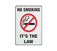 Letrero con texto en inglés "No Smoking It'S The Law-41", lámina de aluminio de grado 8 x 12, resistente a la intemperie, impermeable, fácil de montar