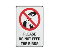 Letrero con texto en inglés «Please Do Not Feed The Birds», lámina de aluminio de grado 8 x 12, resistente a la intemperie, impermeable, fácil de montar