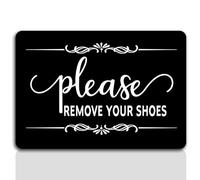 Letrero con texto en inglés «Please Remove Your Shoes», para el hogar, oficinas, restaurantes, hoteles, sin zapatos, letrero de «Please Take Shoes Off» (acrílico negro, 5 x 3.5 pulgadas), SSP16