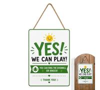 Letrero con texto en inglés "We Can Play para niños, no molestar", con texto en inglés "Do Not Disturb", para siesta, tareas, dormir, cena, descanso, casa, granja, área residencial, dormitorio, sala