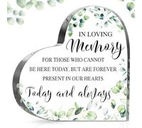 Letrero conmemorativo de boda, letrero de boda con texto en inglés "In Loving Memory", placa acrílica con forma de corazón, para centros de mesa, ceremonia, recepción, aniversario, decoración (estilo