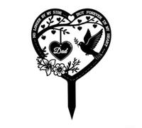 Letrero conmemorativo de jardín para papá, marcador de tumba de metal, placa de recuerdo resistente a la intemperie con estaca para cementerio para decoración al aire libre de tributo (papá)