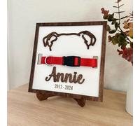 Letrero conmemorativo personalizado de pérdida de mascotas, marco de collar, regalos conmemorativos personalizados de condolencias para perros, gatos, soporte para collar de perro, regalo para amantes