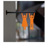 Letrero De Acero Inoxidable Placa De Puerta Colgante Del Lado Del Baño Público, Letrero De Color De 29,6x19,7 Cm Letrero De Guía Interior For Exteriores Letrero De Pared Con El Logotipo De Hombres Y M